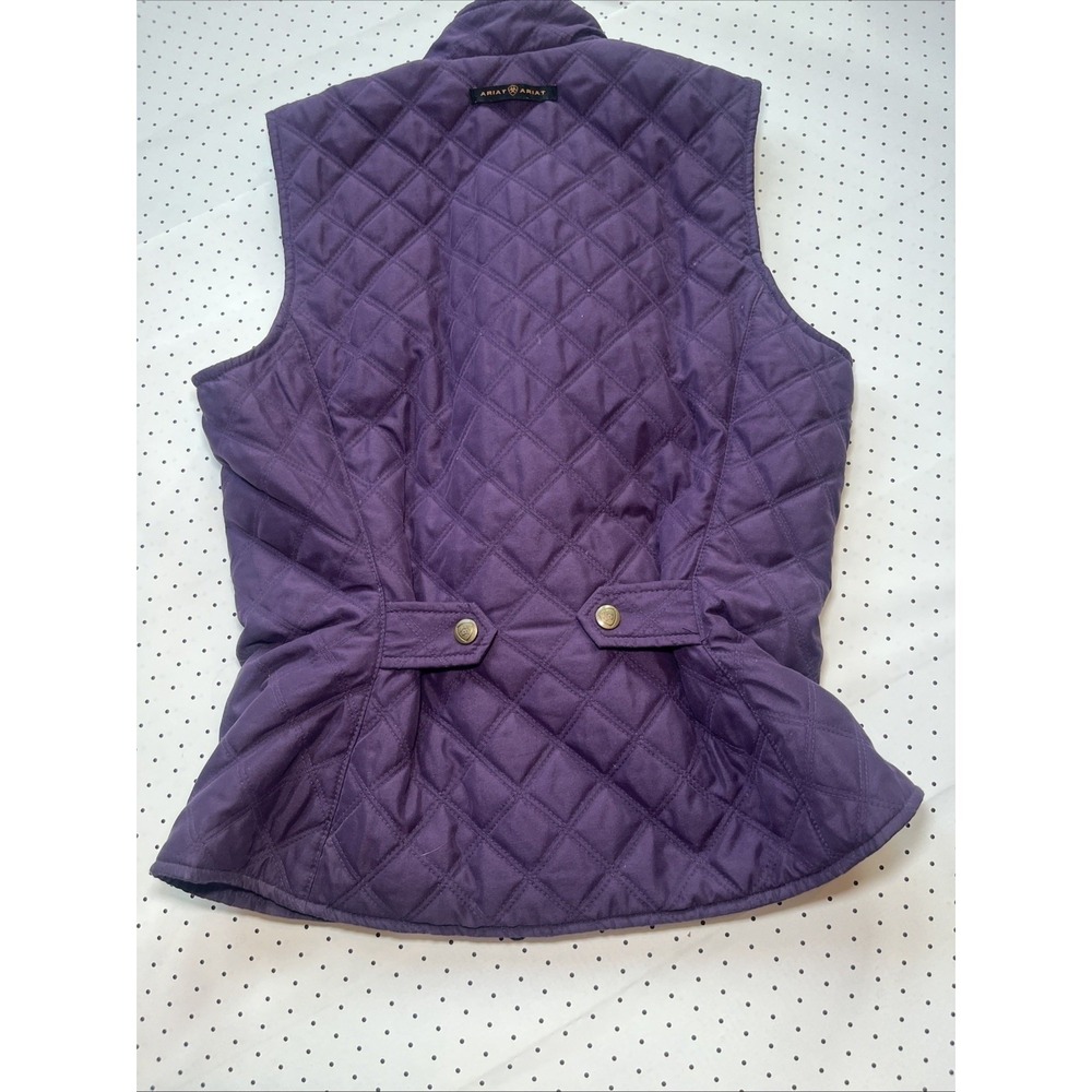 Ariat Purple Quilted Riding Vest Women's Small Equestrian Full Zip Western - Picture 10 of 12